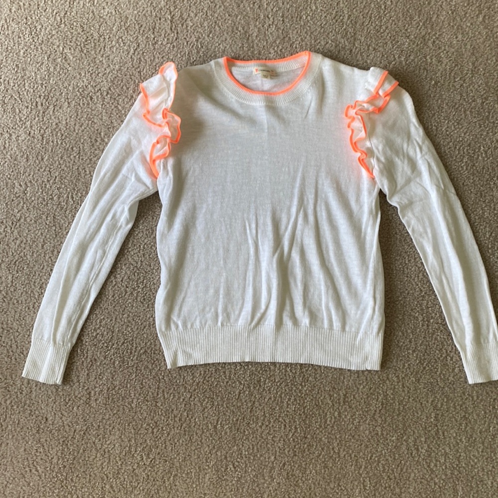 J Crew Crewcuts Girls Ruffle Sleeve Sweater